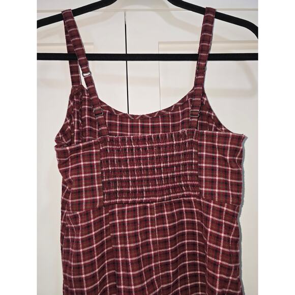 Hollister Burgundy Plaid Ruffle Hem Dress – Size M - Picture 6 of 15
